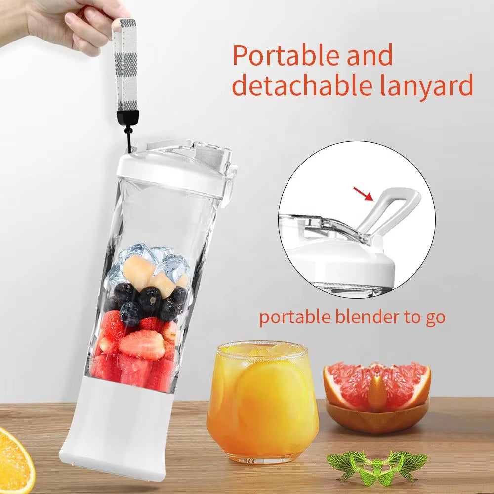 Portable Juicer Blender IPX7 Wireless Fruit Juicer USB Rechargeable 600Ml Large Capacity Juice Cup for Sports